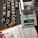 Soil samples in the laboratory.